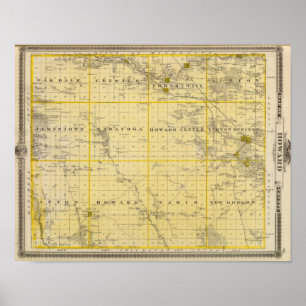 Map of Howard County, State of Iowa Poster