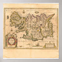 Map of Iceland (Blaeu, 1645)