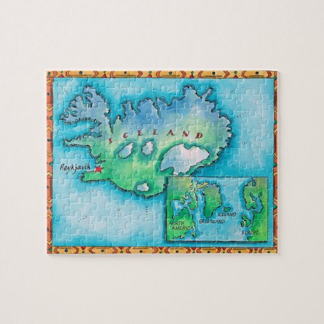 Map of Iceland Jigsaw Puzzle (Horizontal)