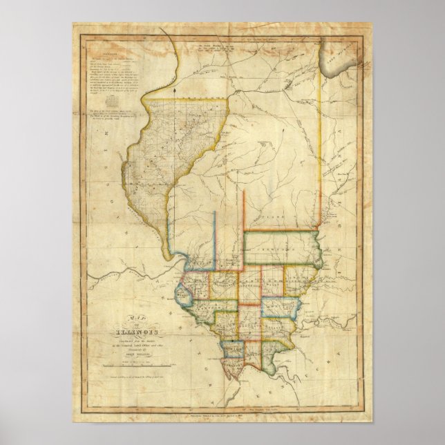 Map of Illinois 3 Poster (Front)