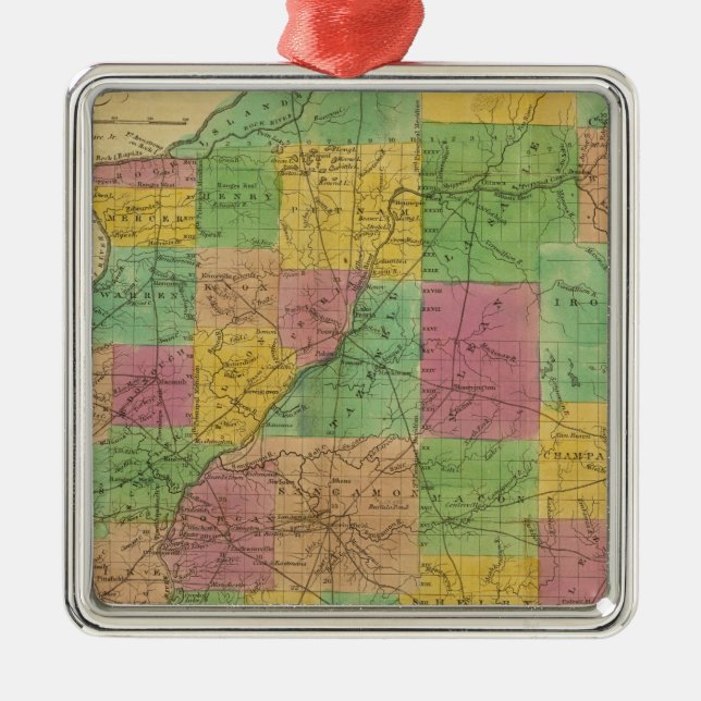 Map of Illinois Metal Ornament (Front)