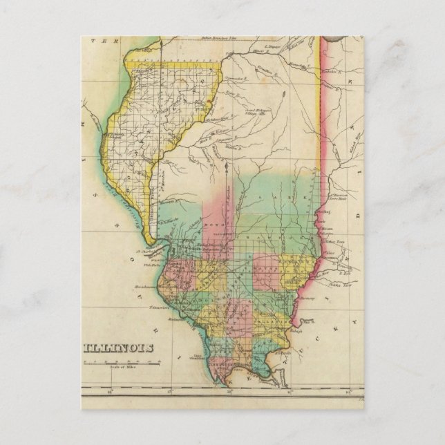 Map Of Illinois Postcard (Front)
