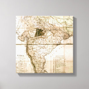 Map of India, 1803 Canvas Print