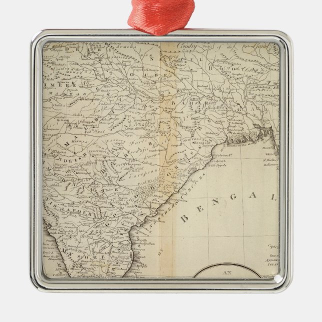 Map of India Metal Ornament (Front)