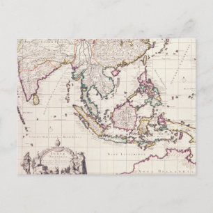 Map of India & the East Indies Postcard