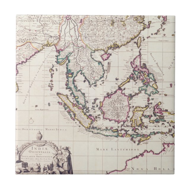 Map of India & the East Indies Tile (Front)