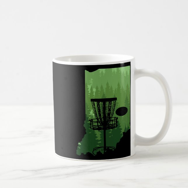 Map Of Indiana Disc Golf Player Frisbees Disc Golf Coffee Mug (Right)