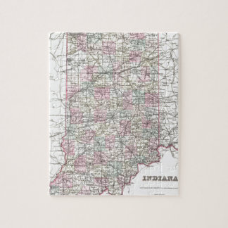 Map of Indiana. Joseph Hutchins Colton Jigsaw Puzzle