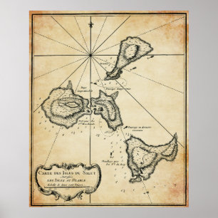 Map of Infamous Devil's Island c. 1764 Poster