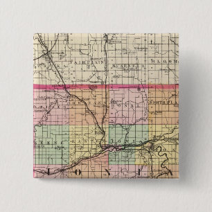 Map of Ionia County, Michigan 2 Inch Square Button
