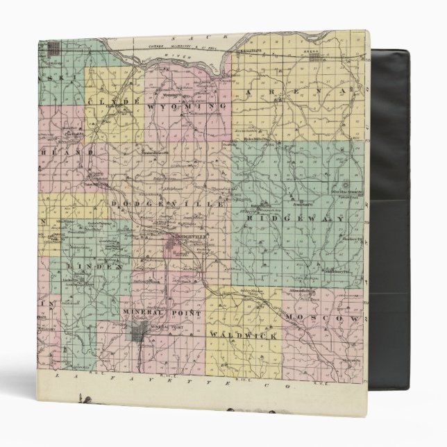 Map of Iowa County, State of Wisconsin Binder (Front/Inside)