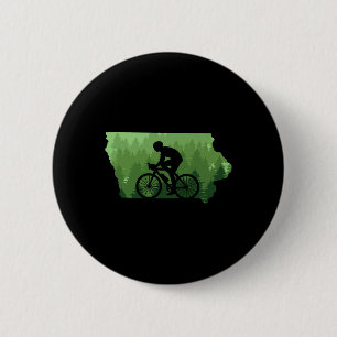 Map Of Iowa Mountain Bike Rider Mtb Biking Mountai 2 Inch Round Button