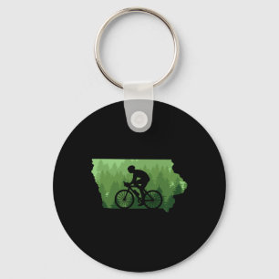 Map Of Iowa Mountain Bike Rider Mtb Biking Mountai Keychain