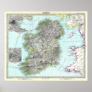 Map of Ireland (1891)  Poster
