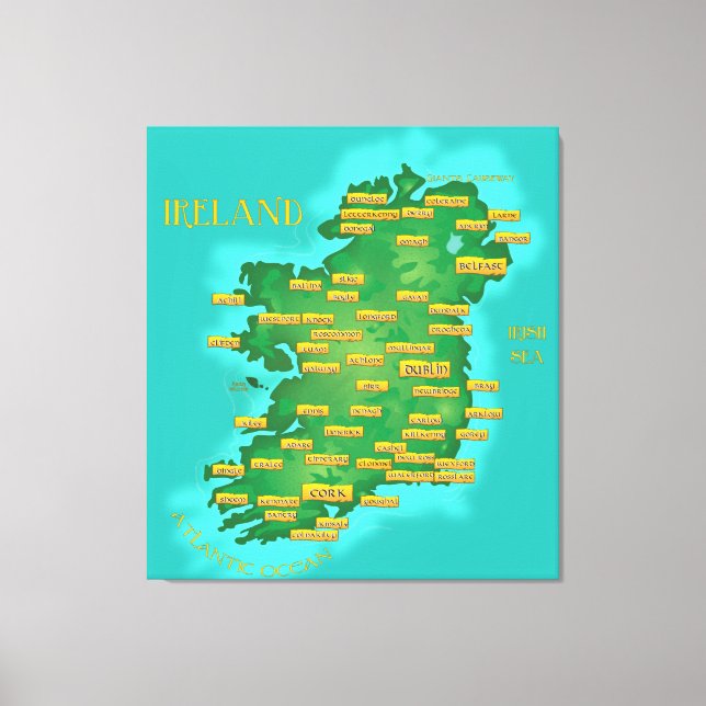 Map Of Ireland Canvas Print (Front)