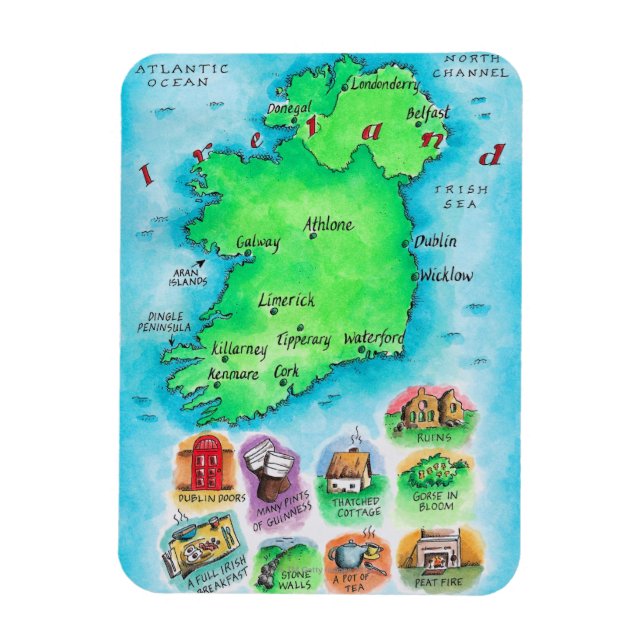 Map of Ireland Magnet (Vertical)