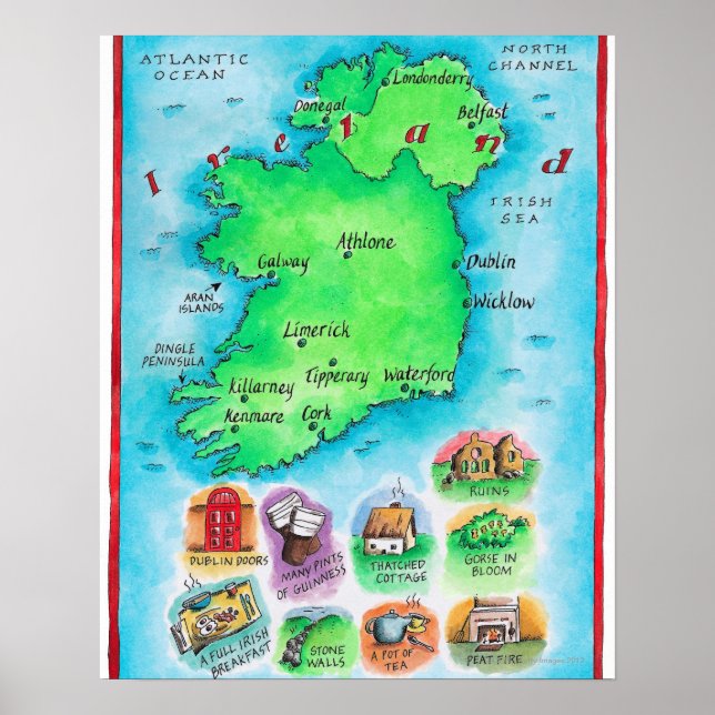Map of Ireland Poster (Front)