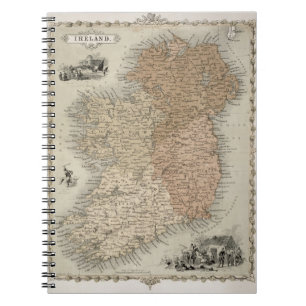 Map of Ireland, published c.1850 (hand-coloured en Notebook