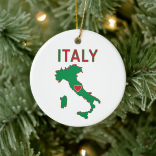 Map of Italy Ceramic Ornament