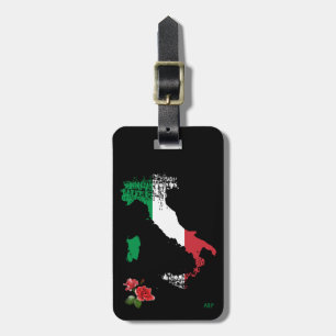 *~* Map of Italy Italia Flag Italian Language Luggage Tag