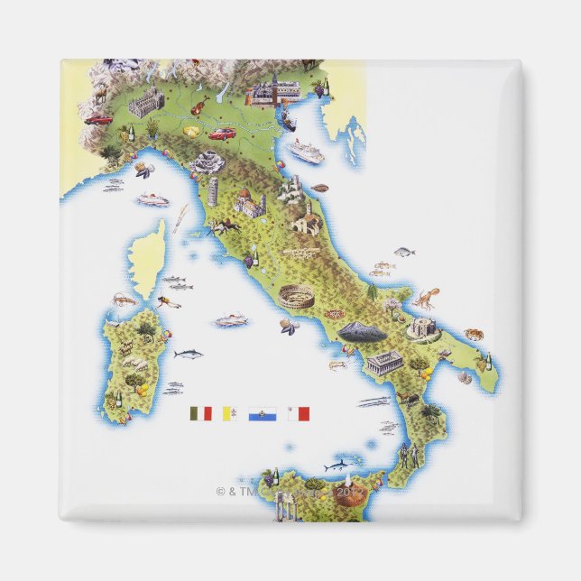 Map of Italy Magnet (Front)