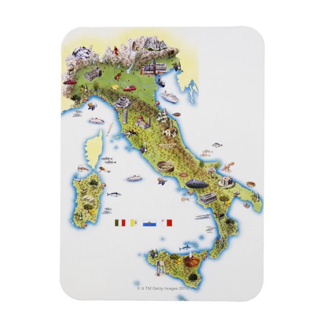 Map of Italy Magnet (Vertical)