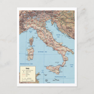 Map of Italy Postcard