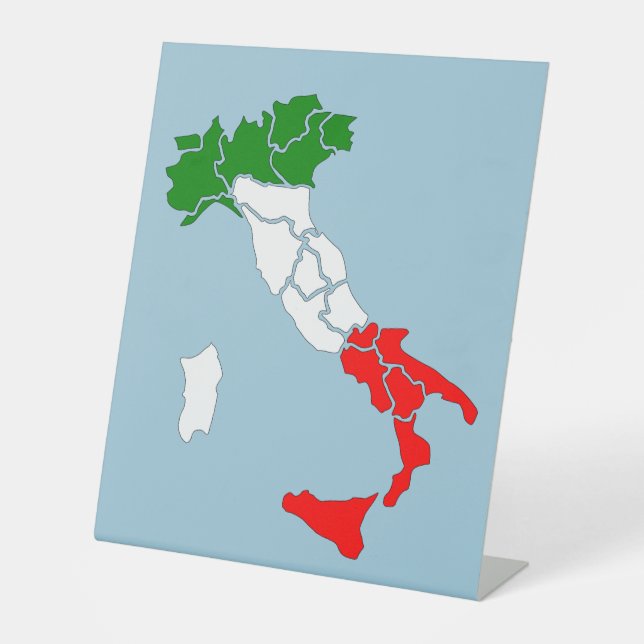 Map of Italy. Statuette Pedestal Sign (Front)