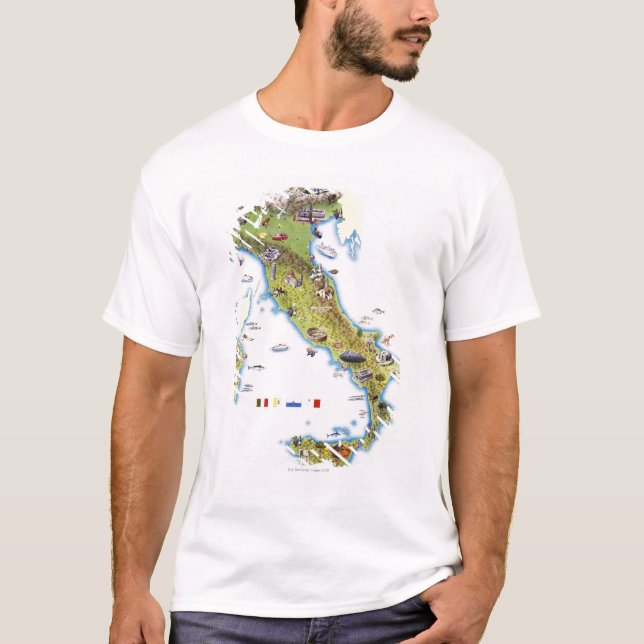 Map of Italy T-Shirt (Front)