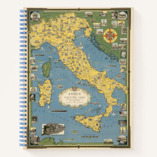 Map of Italy with Vatican City Notebook
