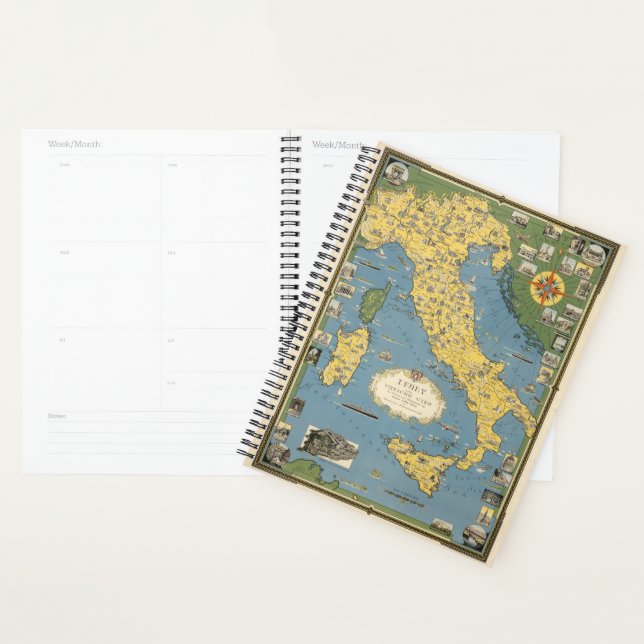 Map of Italy with Vatican City Planner (Display)