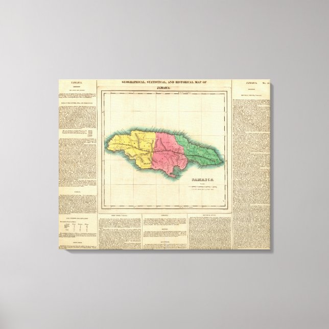 Map Of Jamaica Canvas Print (Front)