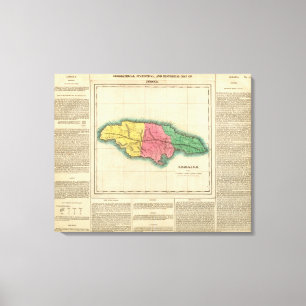 Map Of Jamaica Canvas Print