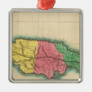Map Of Jamaica Metal Ornament