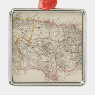 Map of Jamaica Metal Ornament