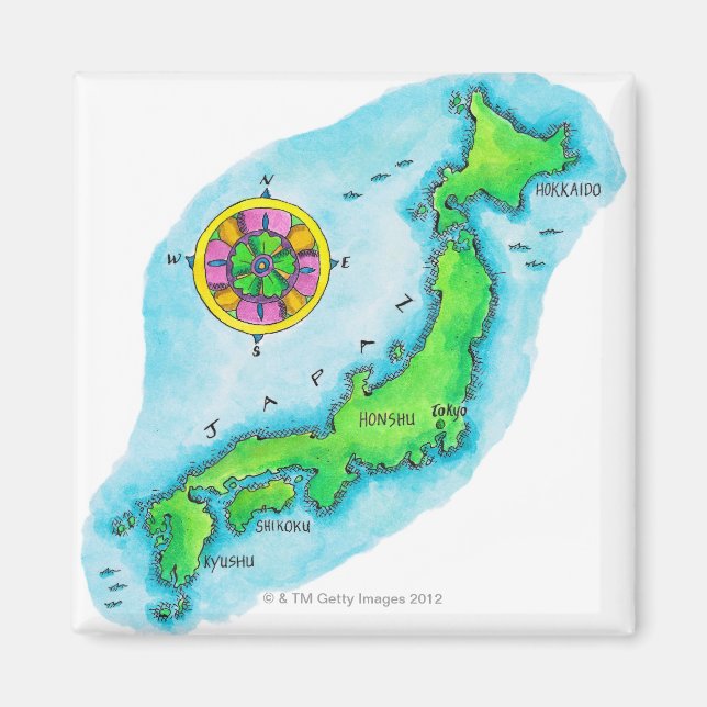 Map of Japan Magnet (Front)