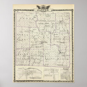 Map of Jasper County, Lawrenceville Poster