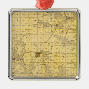 Map of Jefferson County, State of Iowa Metal Ornament