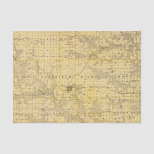Map of Jefferson County, State of Iowa Tissue Paper