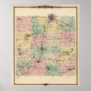 Map of Jefferson County, State of Wisconsin Poster