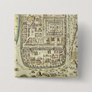 Map of Jerusalem and the surrounding area, from 'C 2 Inch Square Button