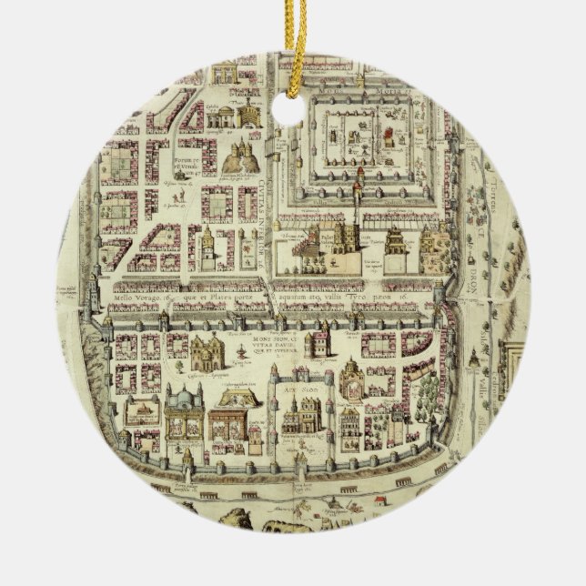 Map of Jerusalem and the surrounding area, from 'C Ceramic Ornament (Front)