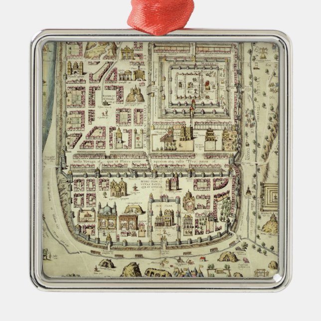 Map of Jerusalem and the surrounding area, from 'C Metal Ornament (Front)