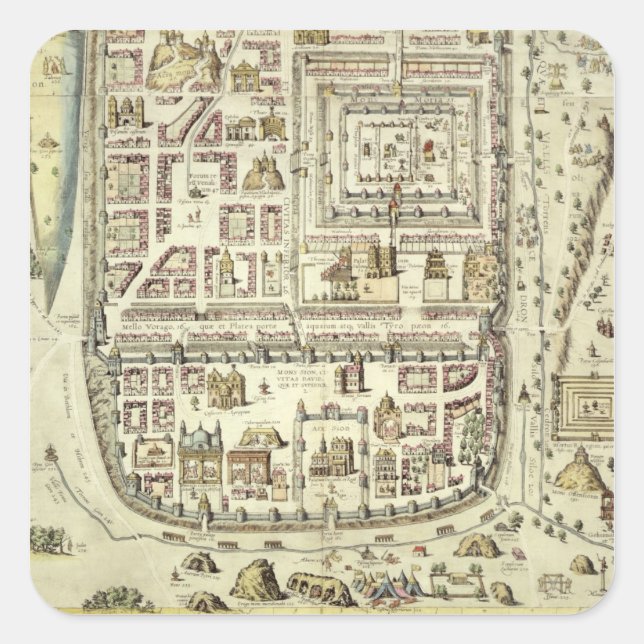 Map of Jerusalem and the surrounding area, from 'C Square Sticker (Front)