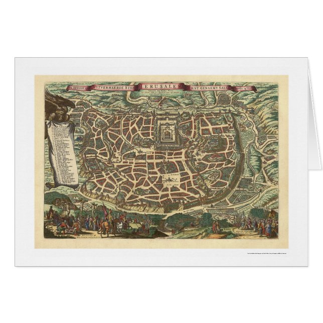 Map of Jerusalem by Nicolaes Visscher 1660 (Front Horizontal)