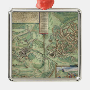 Map of Jerusalem, from 'Civitates Orbis Terrarum' Metal Ornament