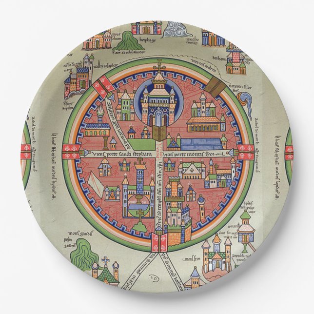 Map of Jerusalem paper plate (Front)