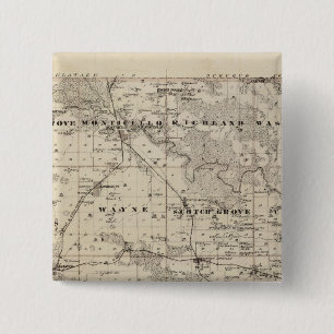 Map of Jones County, State of Iowa 2 Inch Square Button