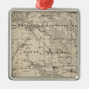 Map of Jones County, State of Iowa Metal Ornament