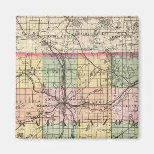 Map of Kalamazoo County, Michigan Magnet